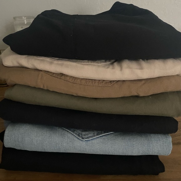 2 pairs, LIKE NEW Land’s End Cropped Straight Leg High Rise Jeans, Blue … - Picture 7 of 7